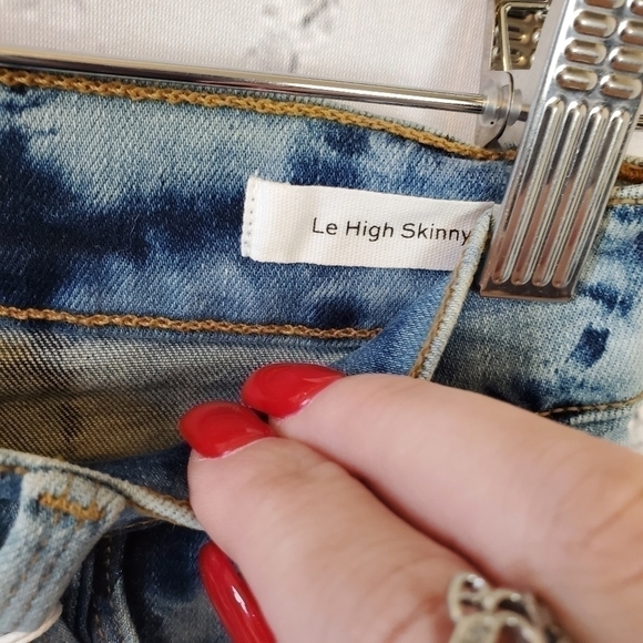 𝅺FRAME Le High Skinny Tie Dye Denim Jeans sz. 24 - Picture 10 of 11